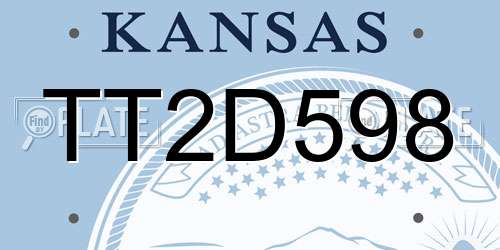 TT2D598 Kansas License Plate