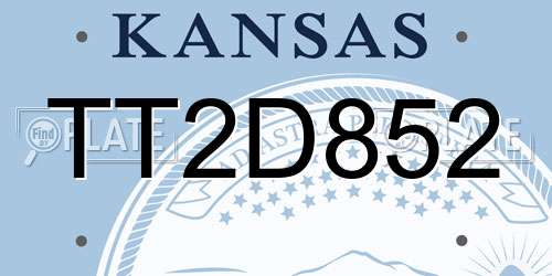TT2D852 Kansas License Plate