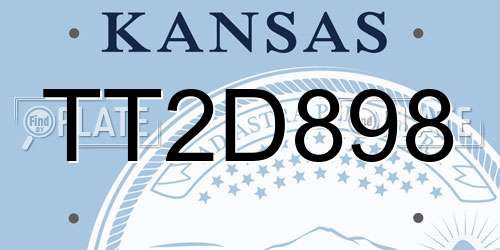 TT2D898 Kansas License Plate