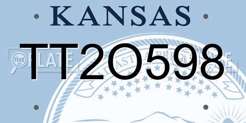 TT2O598 Kansas License Plate