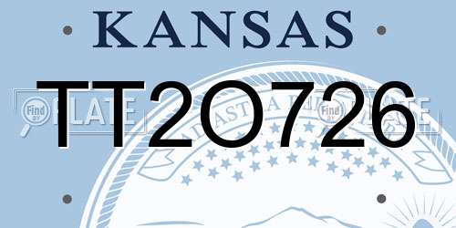 TT2O726 Kansas License Plate