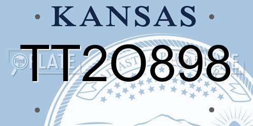 TT2O898 Kansas License Plate