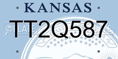 TT2Q587 Kansas License Plate