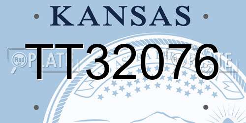 TT32076 Kansas License Plate