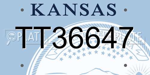 TT36647 Kansas License Plate