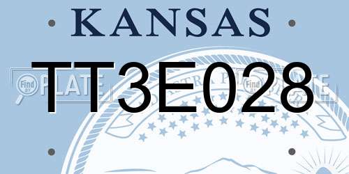 TT3E028 Kansas License Plate