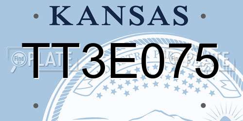 TT3E075 Kansas License Plate