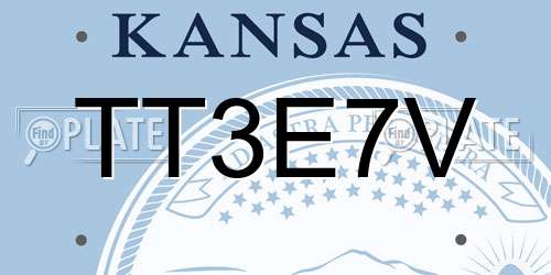 TT3E7V Kansas License Plate
