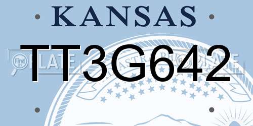 TT3G642 Kansas License Plate