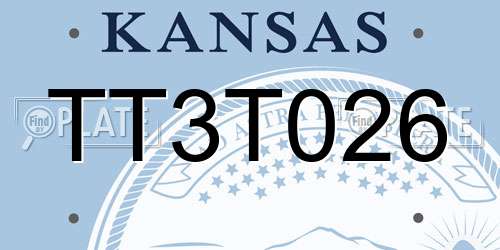 TT3T026 Kansas License Plate