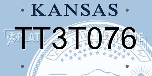 TT3T076 Kansas License Plate