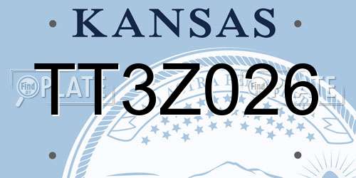 TT3Z026 Kansas License Plate