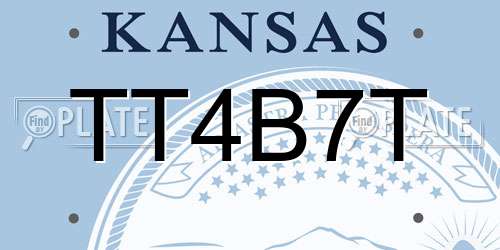 TT4B7T Kansas License Plate