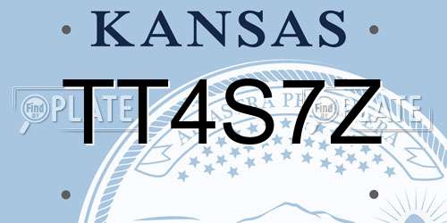 TT4S7Z Kansas License Plate