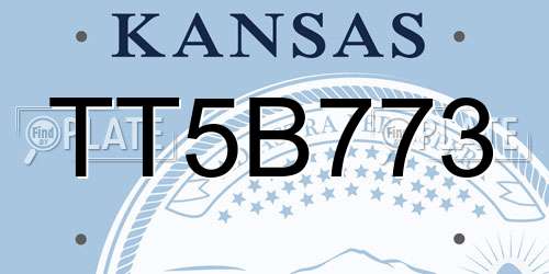 TT5B773 Kansas License Plate