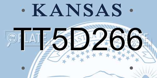 TT5D266 Kansas License Plate
