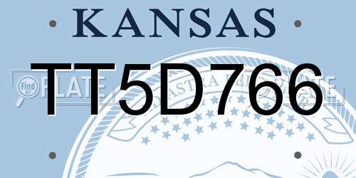 TT5D766 Kansas License Plate