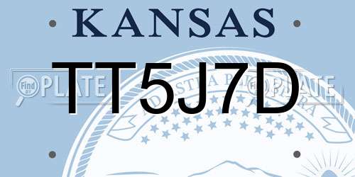 TT5J7D Kansas License Plate