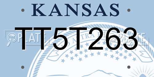 TT5T263 Kansas License Plate