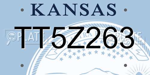 TT5Z263 Kansas License Plate