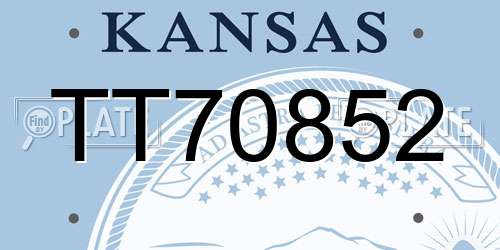 TT70852 Kansas License Plate