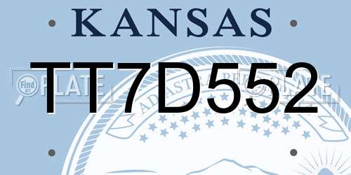 TT7D552 Kansas License Plate