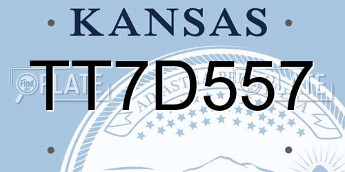 TT7D557 Kansas License Plate