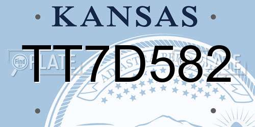 TT7D582 Kansas License Plate