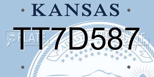 TT7D587 Kansas License Plate