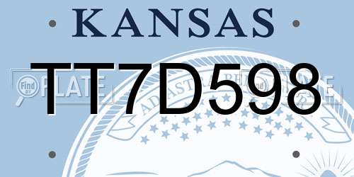 TT7D598 Kansas License Plate