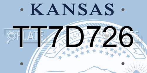 TT7D726 Kansas License Plate