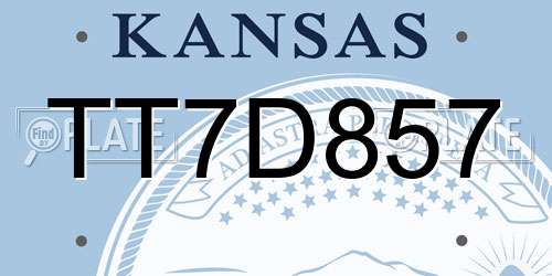 TT7D857 Kansas License Plate