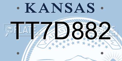 TT7D882 Kansas License Plate
