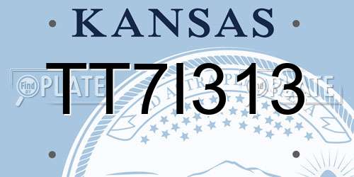 TT7I313 Kansas License Plate