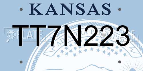TT7N223 Kansas License Plate