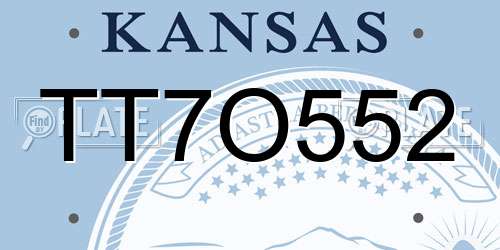 TT7O552 Kansas License Plate
