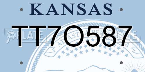 TT7O587 Kansas License Plate