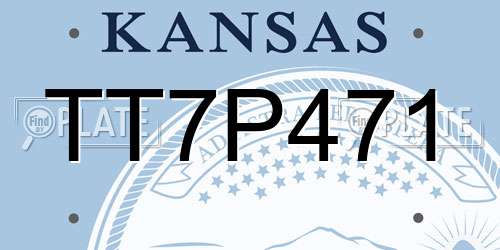TT7P471 Kansas License Plate