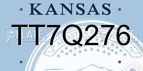 TT7Q276 Kansas License Plate