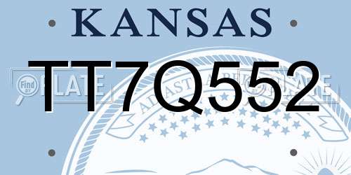 TT7Q552 Kansas License Plate