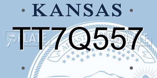 TT7Q557 Kansas License Plate