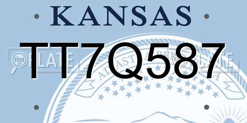 TT7Q587 Kansas License Plate
