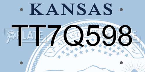 TT7Q598 Kansas License Plate