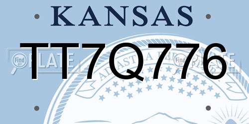 TT7Q776 Kansas License Plate