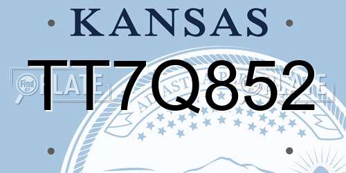 TT7Q852 Kansas License Plate