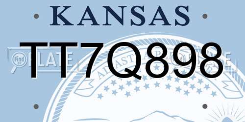 TT7Q898 Kansas License Plate
