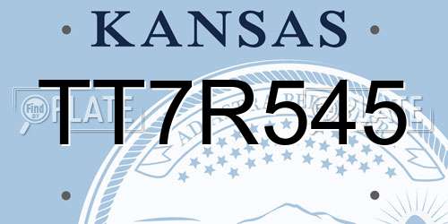 TT7R545 Kansas License Plate