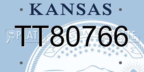 TT80766 Kansas License Plate