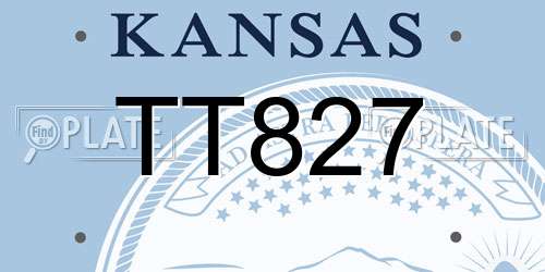 TT827 Kansas License Plate