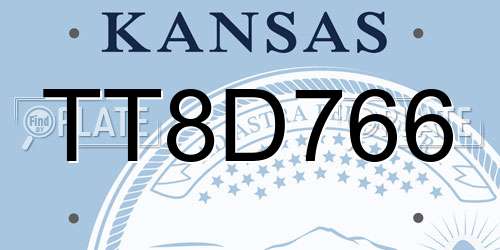 TT8D766 Kansas License Plate